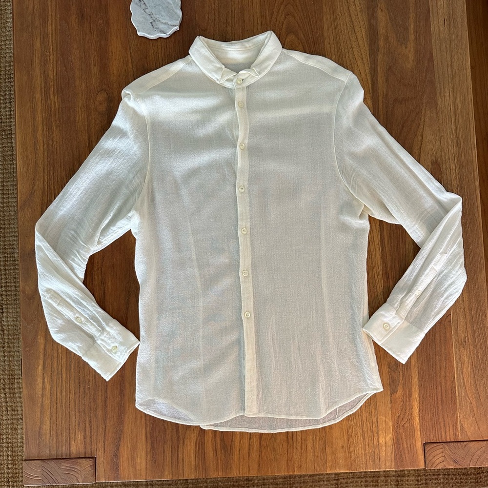 Emporio Armani Ivory Long-Sleeve Button-Up Shirt